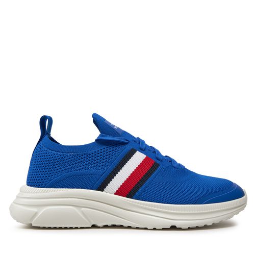 Sneakers Tommy Hilfiger Modern Runner Knit Stripes Ess FM0FM04798 Bleu - Chaussures.fr - Modalova
