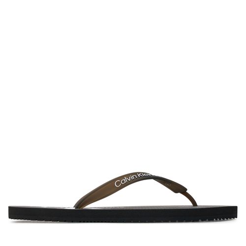Tongs Calvin Klein Jeans Beach Sandal Glossy YM0YM00952 Black/Grey 0GM - Chaussures.fr - Modalova