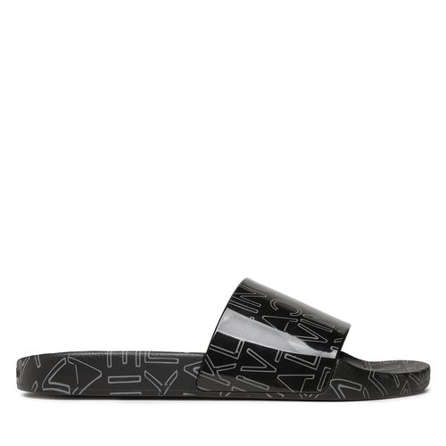 Mules / sandales de bain Calvin Klein Pool Slide Rubber HM0HM01062 Outline Mono Black 0GK - Chaussures.fr - Modalova
