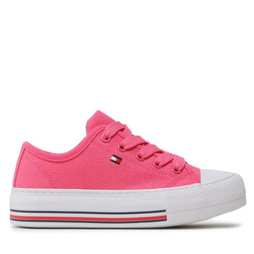 Sneakers Tommy Hilfiger Low Cut Lace-Up Sneaker T3A9-32677-0890 M Fuchsia 313 - Chaussures.fr - Modalova