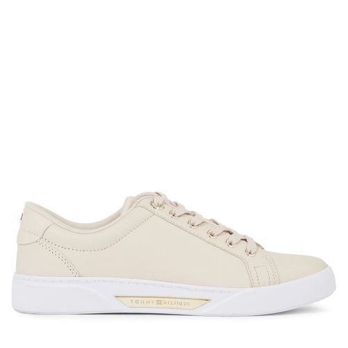 Sneakers Tommy Hilfiger Golden Hw Court Sneaker FW0FW07560 Cashmere Creme ABH - Chaussures.fr - Modalova