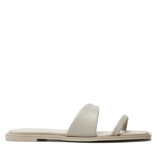 Mules / sandales de bain Calvin Klein Flat Slide Lth HW0HW02071 Beige - Chaussures.fr - Modalova