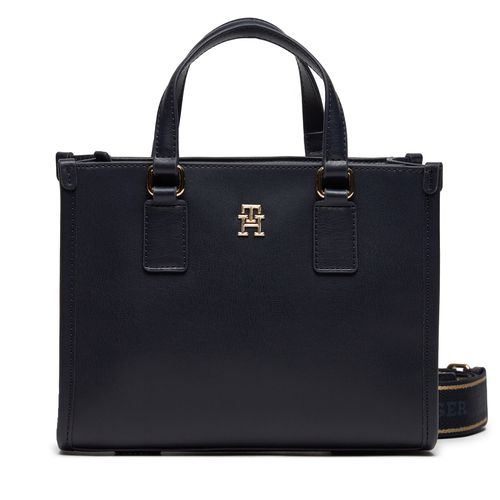 Sac à main Tommy Hilfiger Th Monotype Mini Tote AW0AW15977 Space Blue DW6 - Chaussures.fr - Modalova