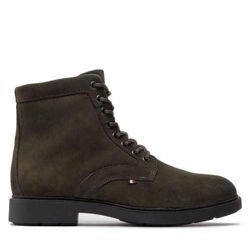 Bottes Tommy Hilfiger Elevated Rounded Suede Lace Boot FM0FM04185 Olive MR9 - Chaussures.fr - Modalova