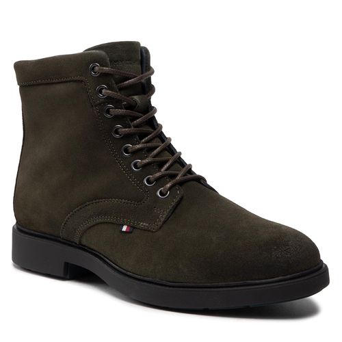Bottes Tommy Hilfiger Elevated Rounded Suede Lace Boot FM0FM04185 Olive MR9 - Chaussures.fr - Modalova