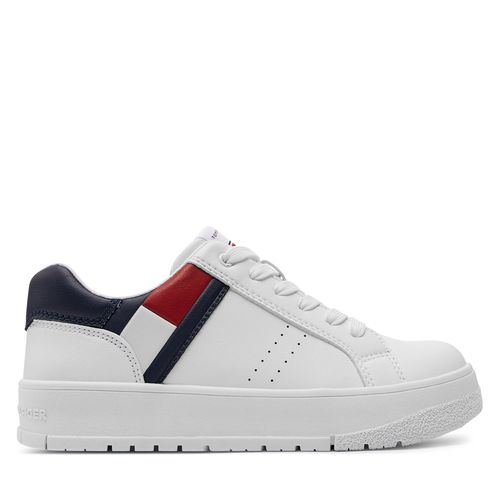 Sneakers Tommy Hilfiger Flag Low Cut Lace-Up T3X9-33356-1355 S Bianco 100 - Chaussures.fr - Modalova
