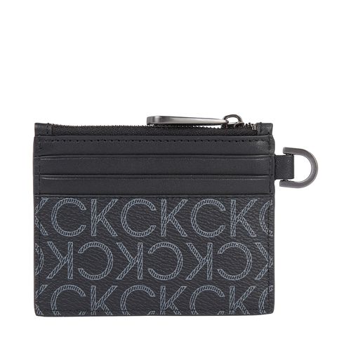 Étui cartes de crédit Calvin Klein Subtle Mono 6Cc Holder W/Zip K50K509236 Black Classic Mono 01H - Chaussures.fr - Modalova