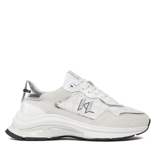 Sneakers KARL LAGERFELD KL63165 White Lthr & Textile w/Silver - Chaussures.fr - Modalova