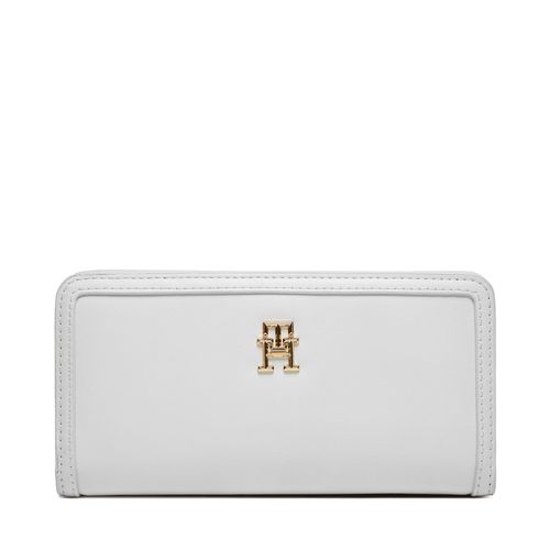 Portefeuille grand format Tommy Hilfiger Th Monotype Large Slim Wallet AW0AW16210 Blanc - Chaussures.fr - Modalova