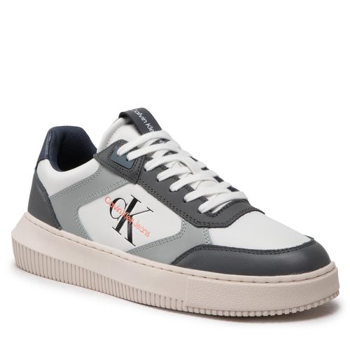 Sneakers Calvin Klein Jeans Chunky Cupsole Laceup Lth Mono YM0YM00550 White/Grey 0IV - Chaussures.fr - Modalova