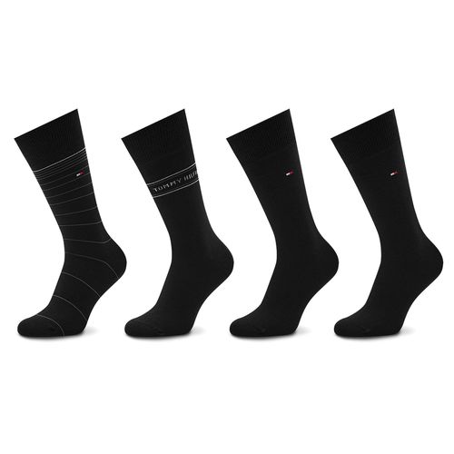 Lot de 4 paires de chaussettes hautes Tommy Hilfiger 701220146 Black 002 - Chaussures.fr - Modalova