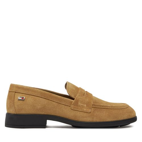 Chaussures basses Tommy Hilfiger Flag Suede Classic Loafer FW0FW08221 Kaki - Chaussures.fr - Modalova
