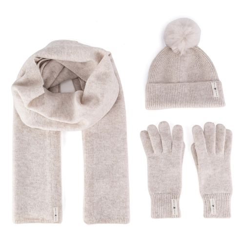 Ensemble : bonnet, écharpe et gants Beverly Hills Polo Club BHPC-WC-002-AW24 Beige - Chaussures.fr - Modalova