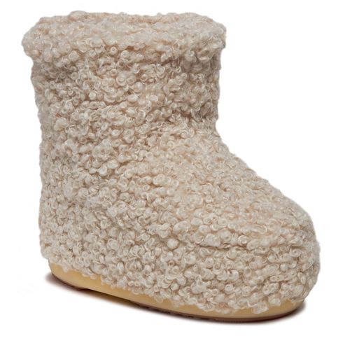 Bottes de neige Moon Boot Low Faux Curly 14094500002 Cream 002 - Chaussures.fr - Modalova