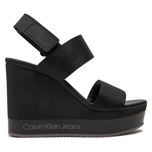 Sandales Calvin Klein Jeans Wedge Sandal Webbing In Mr YW0YW01360 Black 0GO - Chaussures.fr - Modalova