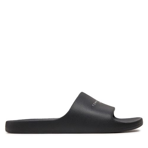 Mules / sandales de bain Tommy Jeans Tjw Printed Pu Pool Slide EN0EN02693 Black BDS - Chaussures.fr - Modalova