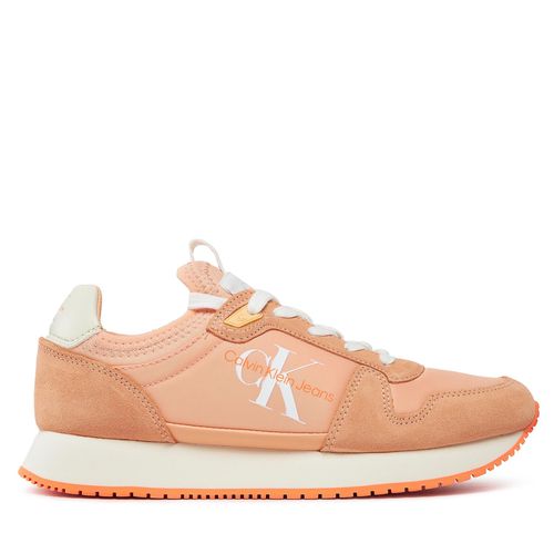 Sneakers Calvin Klein Jeans Runner Sock Laceup Ny-Lth Wn YW0YW00840 Apricot Ice/Bright White 0JL - Chaussures.fr - Modalova