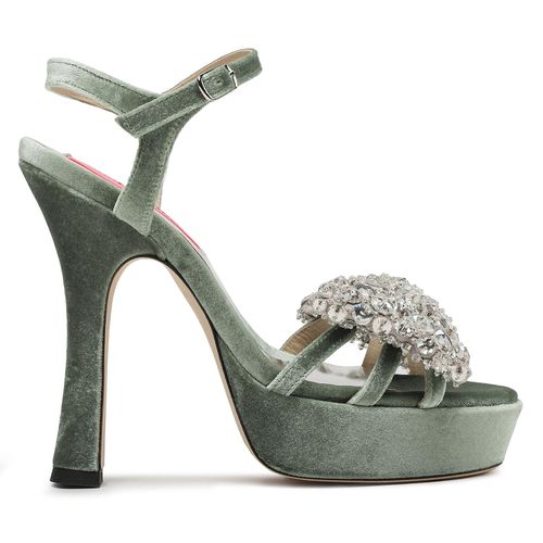 Sandales Custommade Arlina Crystal Bow 999620047 Vert - Chaussures.fr - Modalova