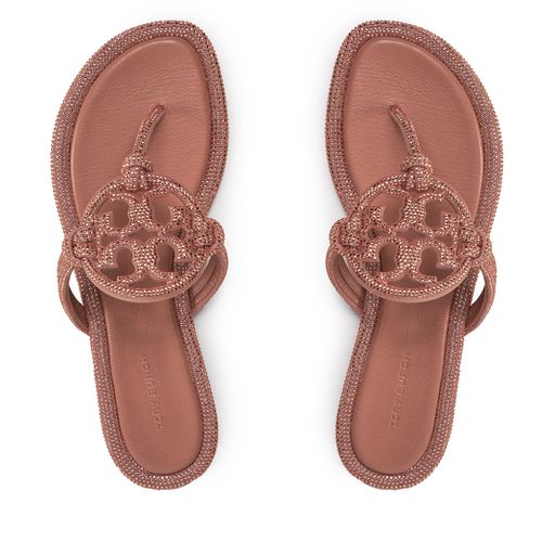 Tongs Tory Burch Miller Knotted Pave 152177 Rose - Chaussures.fr - Modalova