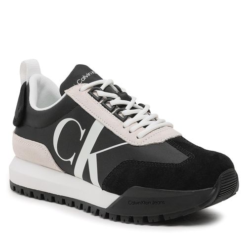 Sneakers Calvin Klein Jeans Toothy Runner Laceup Mix Pearl YW0YW01100 Noir - Chaussures.fr - Modalova