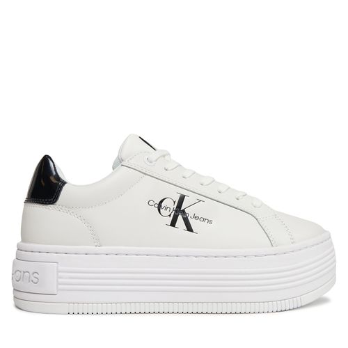 Sneakers Calvin Klein Jeans Bold Platf Low Lace Lth Ml Met YW0YW01431 Bright White/Black 01W - Chaussures.fr - Modalova