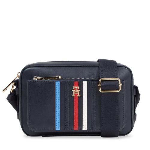 Sac à main Tommy Hilfiger Iconic Tommy Camera Bag Corp AW0AW16106 Space Blue DW6 - Chaussures.fr - Modalova