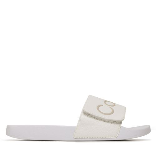 Mules / sandales de bain Calvin Klein Adj Pool Slide Pu HM0HM00957 Blanc - Chaussures.fr - Modalova
