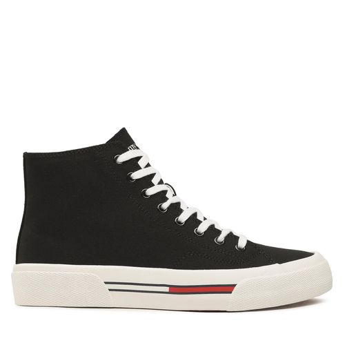 Sneakers Tommy Jeans Mid Canvas Color EM0EM01157 Black BDS - Chaussures.fr - Modalova