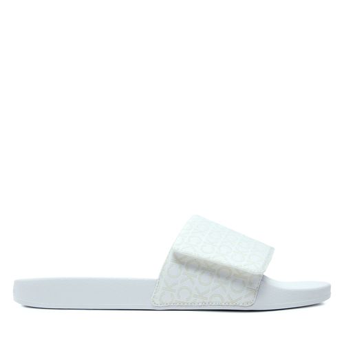Mules / sandales de bain Calvin Klein Adj Pool Slide Jaq Mono HM0HM01438 Blanc - Chaussures.fr - Modalova