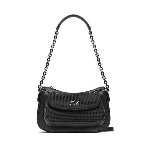 Sac à main Calvin Klein Re-Lock Dbl Shoulder Bag Perf K60K610620 Noir - Chaussures.fr - Modalova
