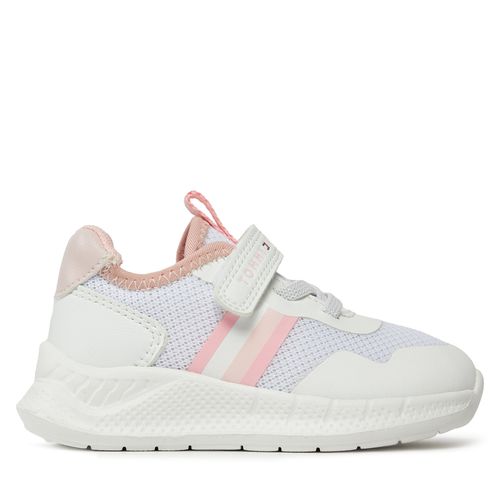 Sneakers Tommy Hilfiger Stripes Low Cut Lace-Up Velcro Sneaker T1A9-33222-1697 M White/Pink X134 - Chaussures.fr - Modalova