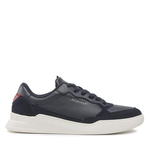Sneakers Tommy Hilfiger Elevated Cupsole Leather Mix FM0FM04358 Bleu marine - Chaussures.fr - Modalova