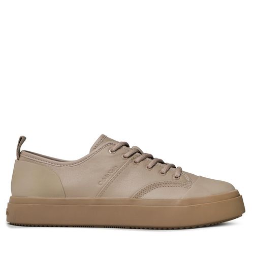 Sneakers Calvin Klein Low Top Lace Up Lth HM0HM01045 Silver Mink A04 - Chaussures.fr - Modalova