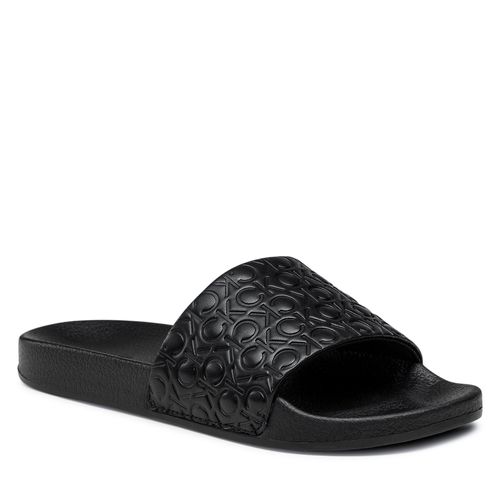 Mules / sandales de bain Calvin Klein Pool Slide HW0HW01524 Seasonal Black Mono 0GK - Chaussures.fr - Modalova
