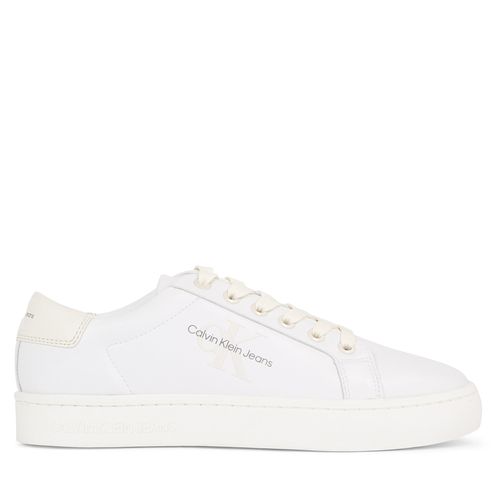 Sneakers Calvin Klein Jeans Classic Cupsole Laceup Lth Wn YW0YW01269 Bright White/Creamy White 01T - Chaussures.fr - Modalova