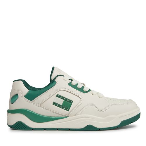 Sneakers Tommy Jeans Tjm Leather Outsole Color EM0EM01350 Ivory/Green YBI - Chaussures.fr - Modalova