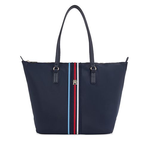 Sac à main Tommy Hilfiger Poppy Tote Corp AW0AW15981 Space Blue DW6 - Chaussures.fr - Modalova