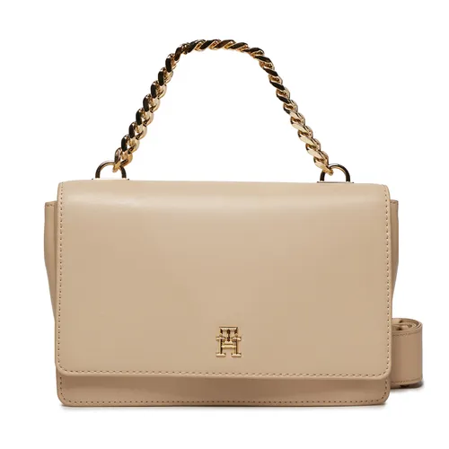 Sac à main Tommy Hilfiger Th Refined Med Crossover AW0AW15725 Beige - Chaussures.fr - Modalova