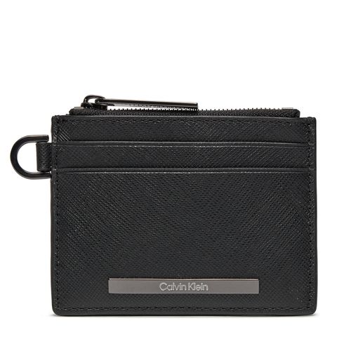 Portefeuille petit format Calvin Klein Modern Bar Cardholder 4Cc W/Zip K50K511670 Ck Black Saffiano BEH - Chaussures.fr - Modalova