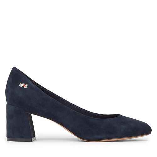 Chaussures basses Tommy Hilfiger Th Suede Mid Heel Block Pump FW0FW07717 Space Blue DW6 - Chaussures.fr - Modalova