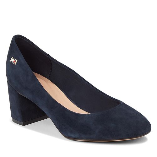 Chaussures basses Tommy Hilfiger Th Suede Mid Heel Block Pump FW0FW07717 Space Blue DW6 - Chaussures.fr - Modalova