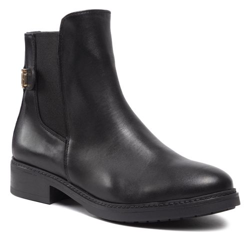 Bottines Chelsea Tommy Hilfiger Th Leather Flat Boot FW0FW06749 Black BDS - Chaussures.fr - Modalova