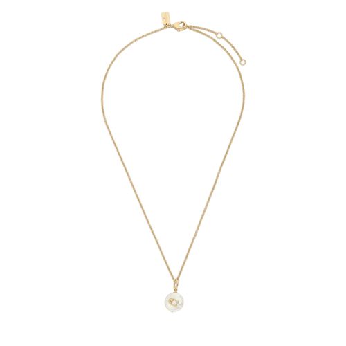 Collier Coach Signature Coin Pearl Pendant Necklace 37440611GLD107 Or - Chaussures.fr - Modalova