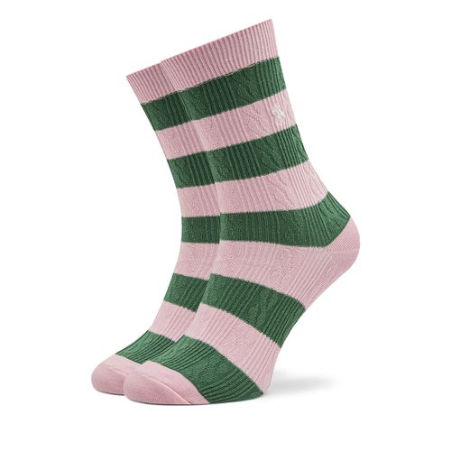 Chaussettes hautes Polo Ralph Lauren Rugby Cable 455942322004 Pink - Chaussures.fr - Modalova