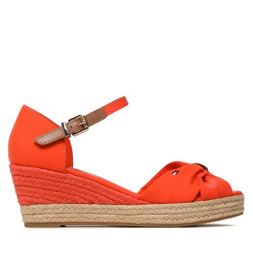 Espadrilles Tommy Hilfiger Basic Open Toe Mid Wedge FW0FW04785 Deep Orange SNX - Chaussures.fr - Modalova