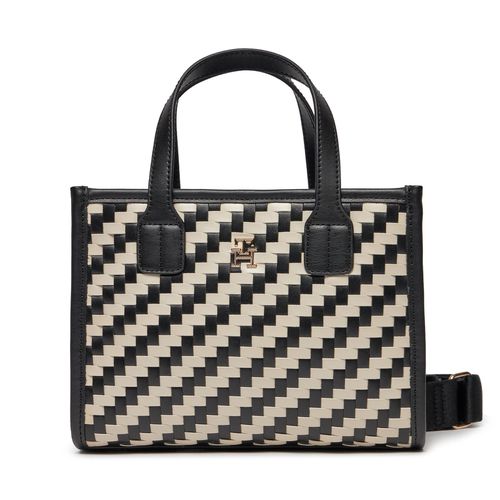 Sac à main Tommy Hilfiger Th City Small Tote Woven AW0AW16086 Noir - Chaussures.fr - Modalova