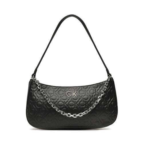 Sac à main Calvin Klein Re-Lock Shoulder Bag Emb Mono K60K610204 Noir - Chaussures.fr - Modalova