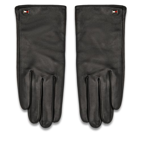 Gants Tommy Hilfiger Essential Flag Leather Gloves AW0AW15360 Noir - Chaussures.fr - Modalova
