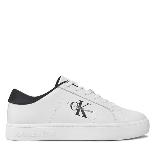 Sneakers Calvin Klein Jeans Classic Cupsole Low Laceup Lth YM0YM00864 Bright White/Black 01W - Chaussures.fr - Modalova