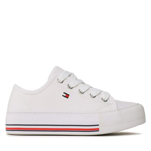 Sneakers Tommy Hilfiger Low Cut Lace-Up Sneaker T3A9-32677-0890 M White 100 - Chaussures.fr - Modalova